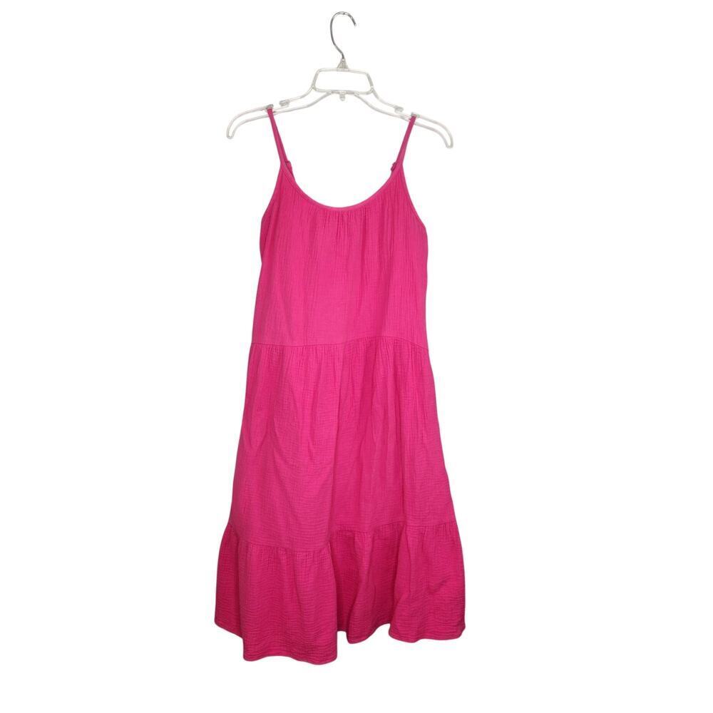 Dolan Bright Pink 100% Cotton Mini Sundress A Line Swing Babydoll XS